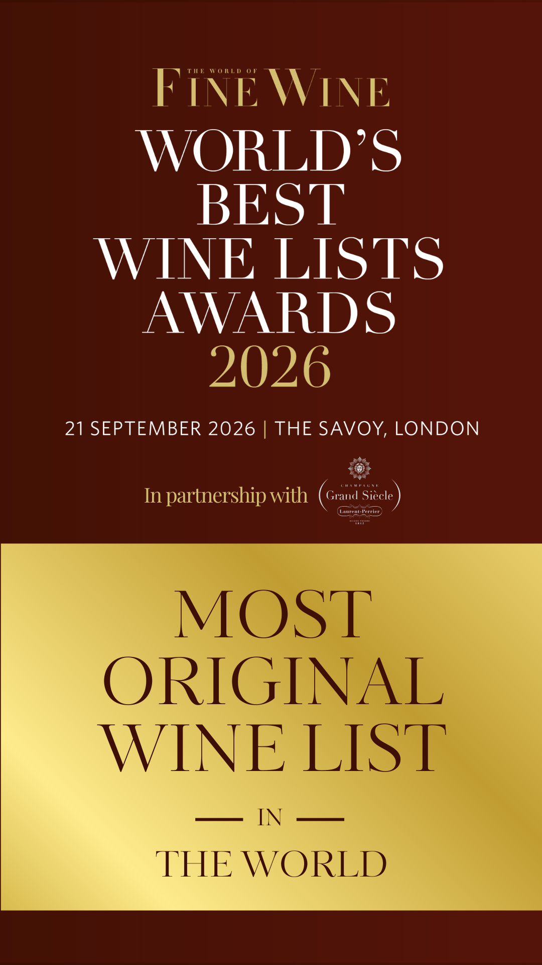 World of Fine Wine - Most Original Wine List in the World 2026